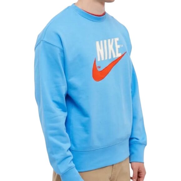 Nike Retro Trend Logo Fleece Crewneck Sweatshirt Size XXL 2XL in University Blue - Picture 10 of 13